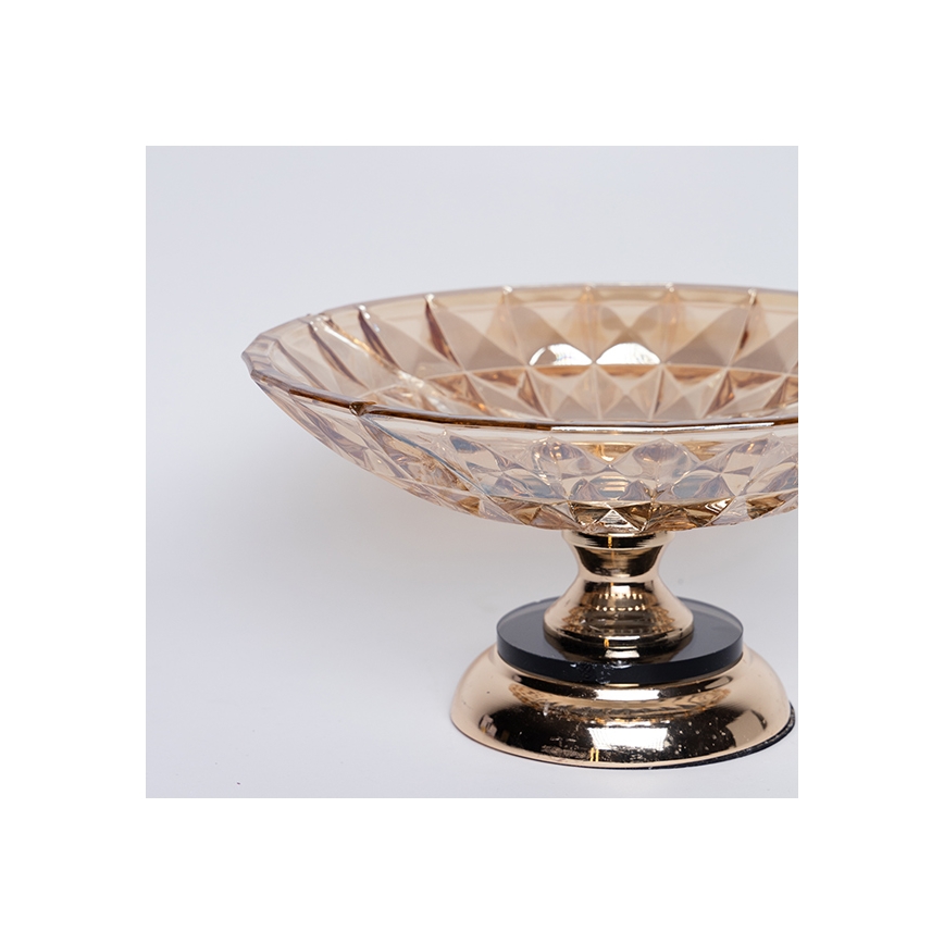 Decorative tray d. 29,5 cm brown/smoky
