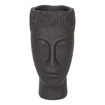 Decorative vase 25 x 14 x 12.5 cm black/cement