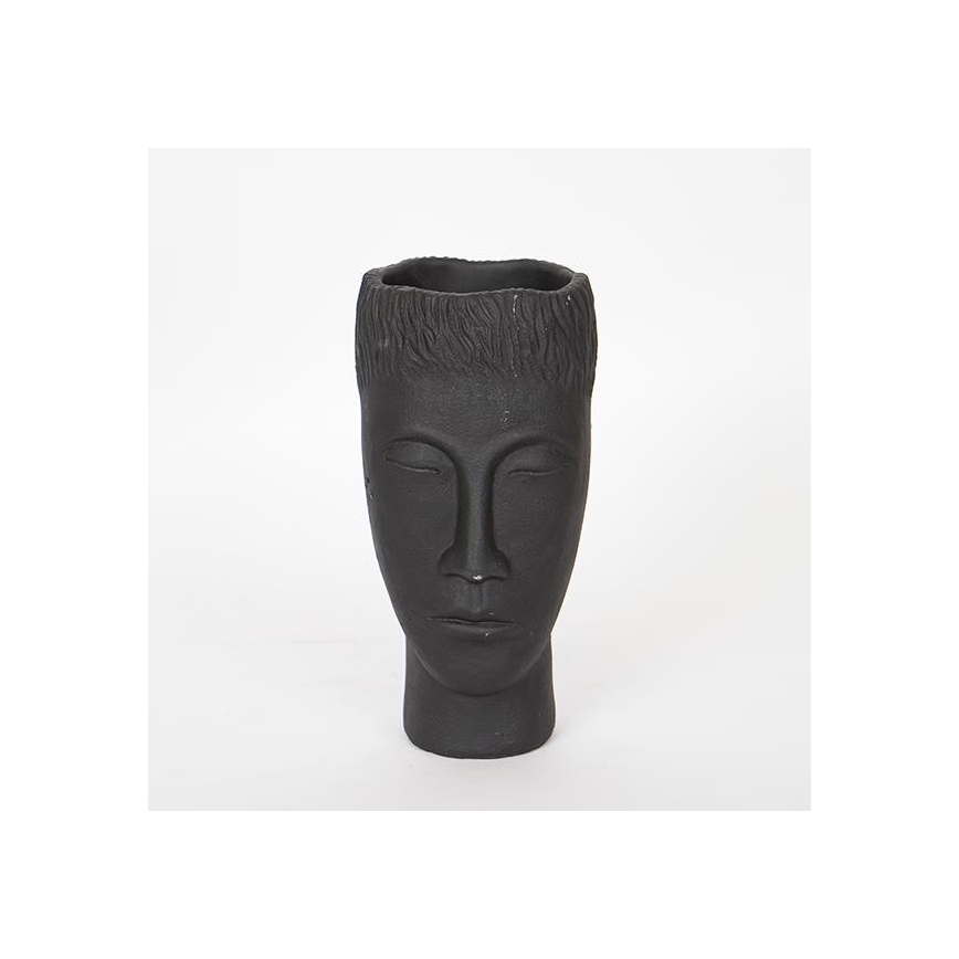Decorative vase 25 x 14 x 12.5 cm black/cement