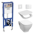 DEEP wall-hung toilet + DEEP SoftClose toilet seat + DUAL dual-flush plate + concealed cistern module + insulation pad