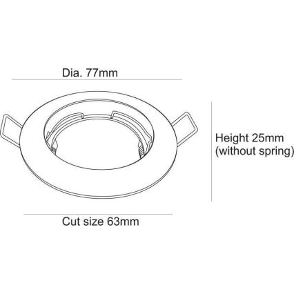 Deko-Light 120018 - Recessed light RUND 1xGU5,3-MR16/35W/12V shiny chrome
