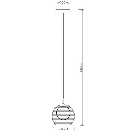 Deko-Light 342029 - Chandelier on a string FILO 1xG9/40W/230V d. 16 cm silver