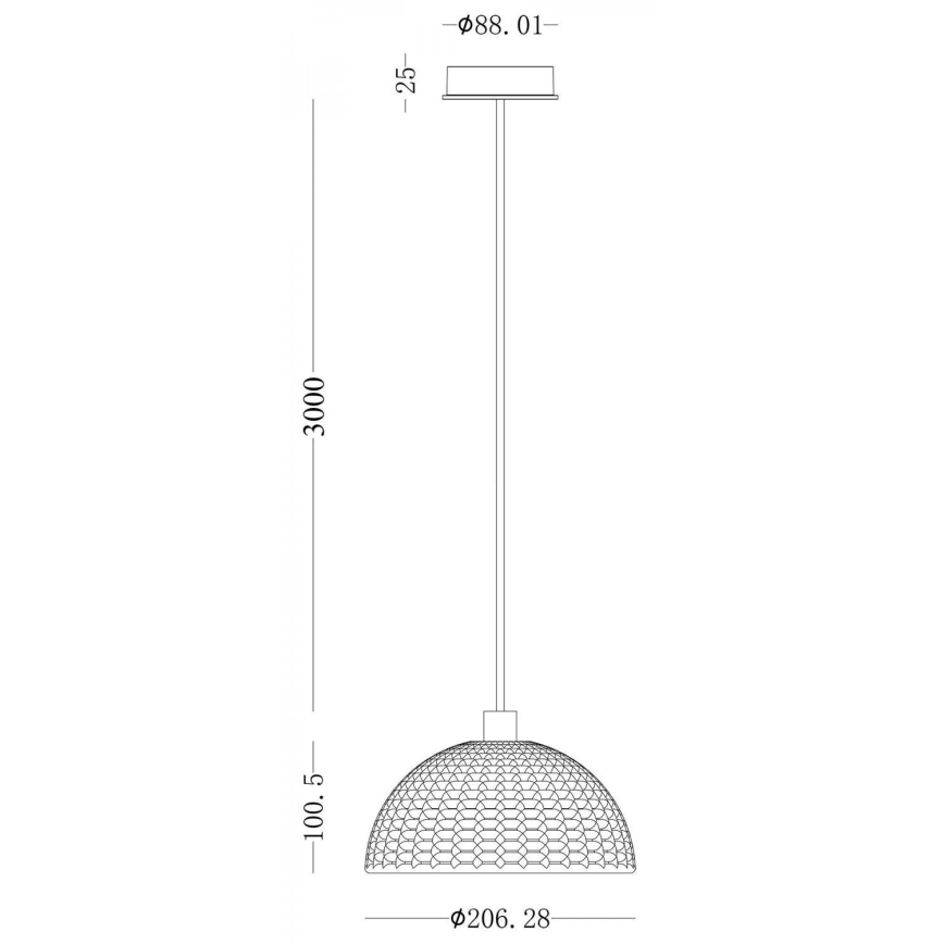 Deko-Light 342142 - Chandelier on a string BASKET 1xE27/40W/230V d. 20 cm
