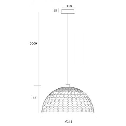 Deko-Light 342143 - Chandelier on a string BASKET 1xE27/40W/230V d. 35 cm