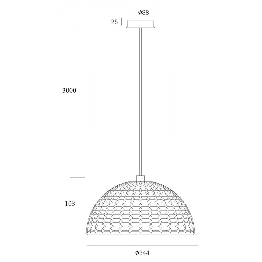 Deko-Light 342143 - Chandelier on a string BASKET 1xE27/40W/230V d. 35 cm