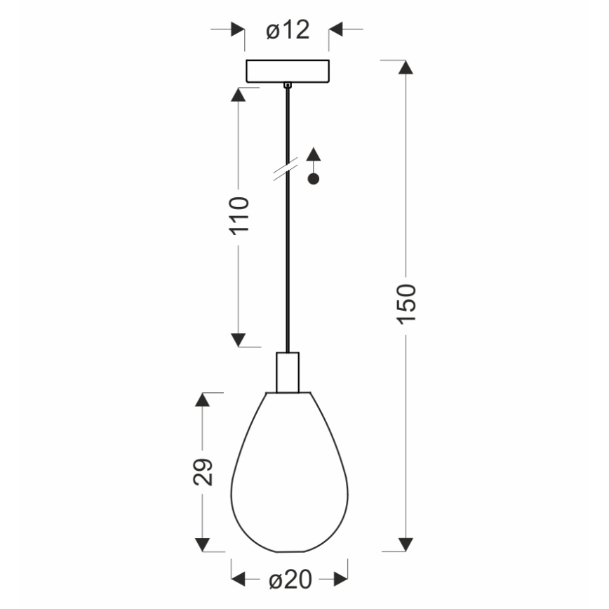 DENSO cable pendant lamp 1xG9/5W/230V, Ø 20 cm, black chrome