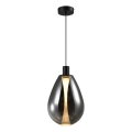 DENSO cable-suspended pendant 1xGU10/10W/230V, Ø 30 cm, black chrome