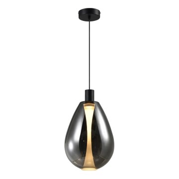 DENSO cable-suspended pendant 1xGU10/10W/230V, Ø 30 cm, black chrome