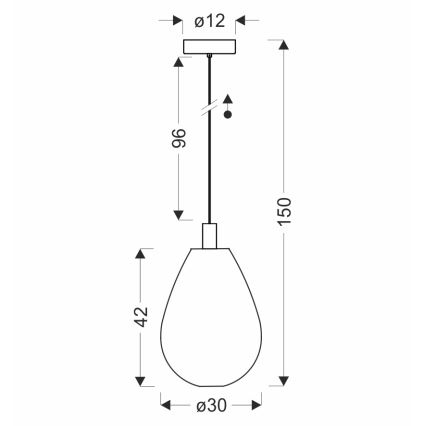 DENSO cable-suspended pendant 1xGU10/10W/230V, Ø 30 cm, black chrome