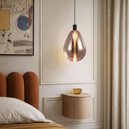 DENSO cable-suspended pendant light 1xG9/5W/230V Ø 20 cm copper/black