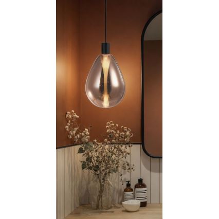 DENSO cable-suspended pendant light 1xG9/5W/230V Ø 20 cm copper/black