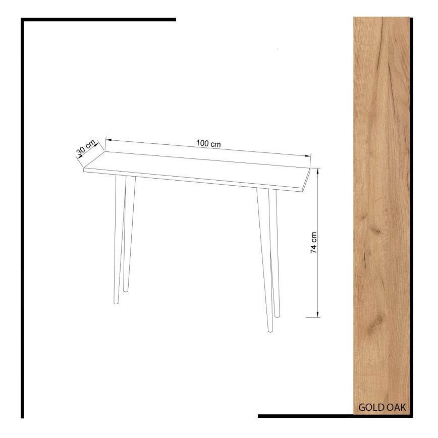 DESIDERO Console Table 74x100 cm Brown