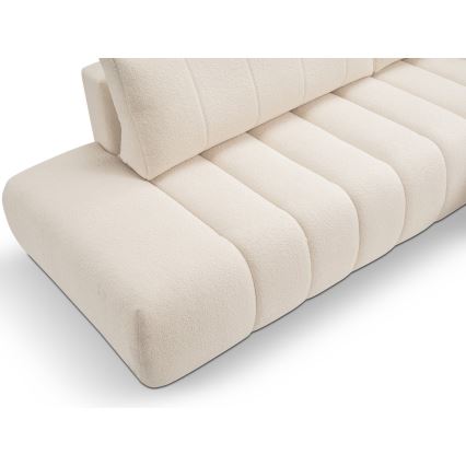 DESIO Right-hand L-shaped Corner Sofa Bed with Storage, Beige