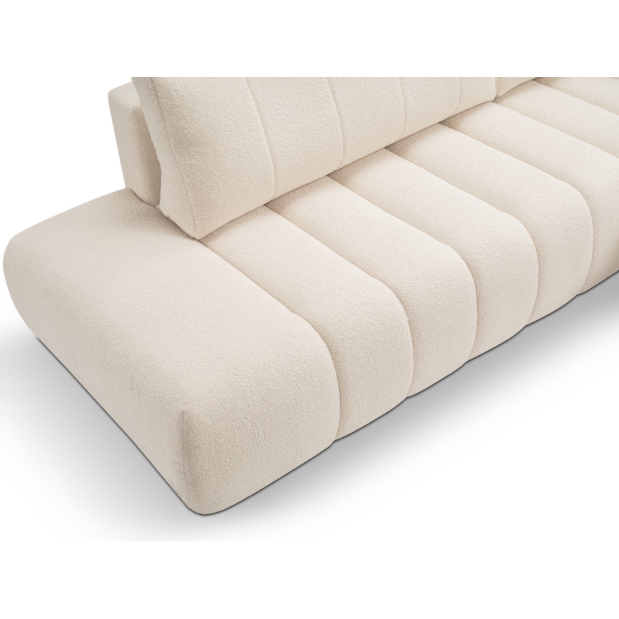 DESIO Right-hand L-shaped Corner Sofa Bed with Storage, Beige