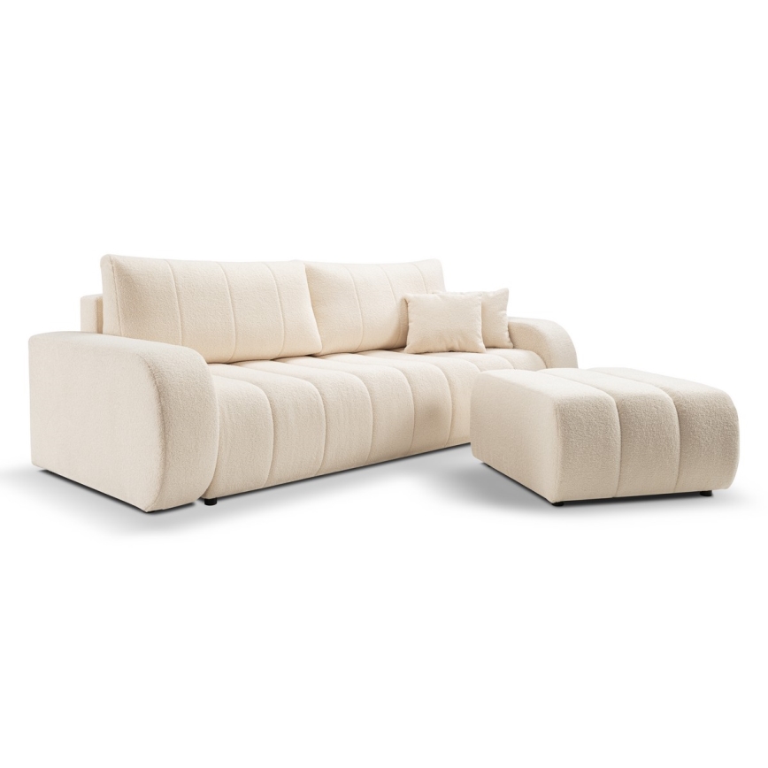 DESIO three-seater sofa bed, beige