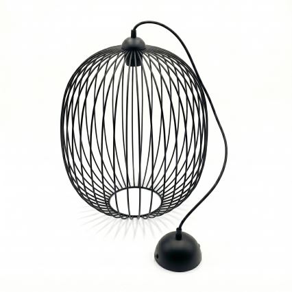 DESTELLO cable-suspended pendant light, 1xE27/15W/230V, Ø32 cm, black