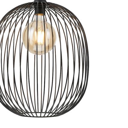 DESTELLO cable-suspended pendant light, 1xE27/15W/230V, Ø32 cm, black
