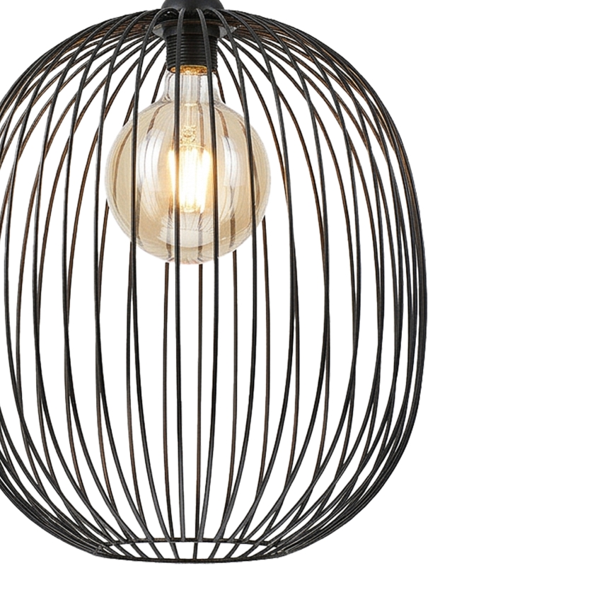 DESTELLO cable-suspended pendant light, 1xE27/15W/230V, Ø32 cm, black