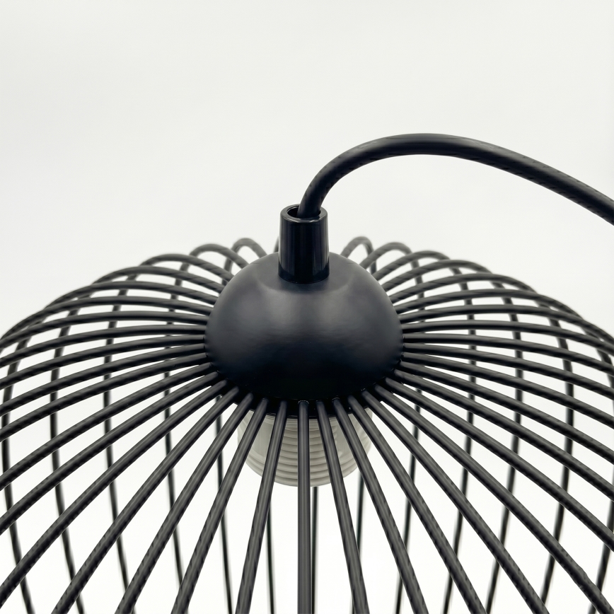 DESTELLO cable-suspended pendant light, 1xE27/15W/230V, Ø32 cm, black