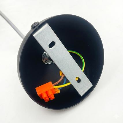DESTELLO cable-suspended pendant light, 1xE27/15W/230V, Ø32 cm, black
