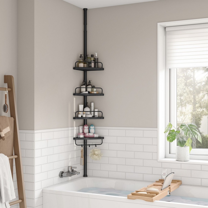 DEX Black Corner Bathroom Shelf
