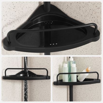 DEX Black Corner Bathroom Shelf