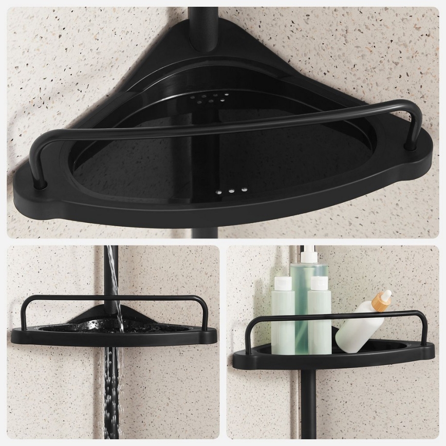 DEX Black Corner Bathroom Shelf