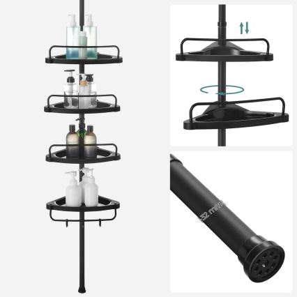 DEX Black Corner Bathroom Shelf