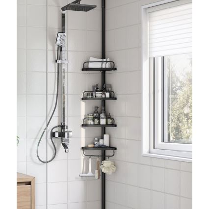 DEX Black Corner Bathroom Shelf