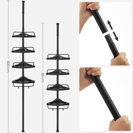 DEX Black Corner Bathroom Shelf