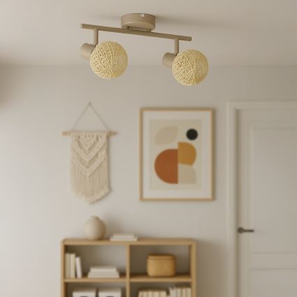DEX spotlight 2xE14/10W/230V beige/cream
