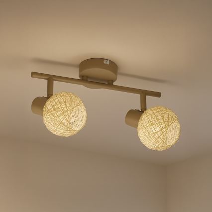 DEX spotlight 2xE14/10W/230V beige/cream