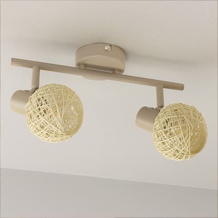 DEX spotlight 2xE14/10W/230V beige/cream