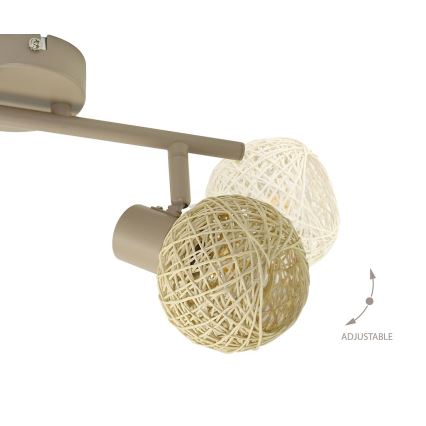 DEX spotlight 2xE14/10W/230V beige/cream