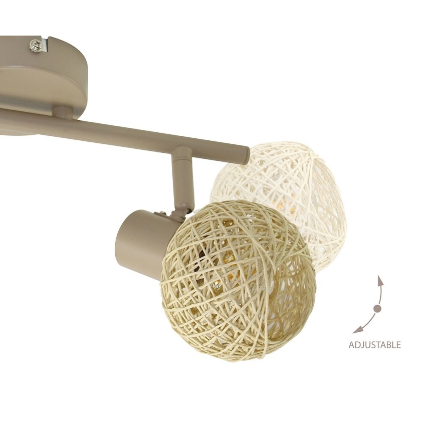 DEX spotlight 2xE14/10W/230V beige/cream