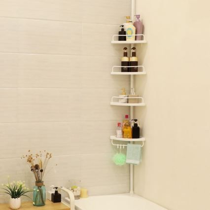 DEX White Corner Bathroom Shelf