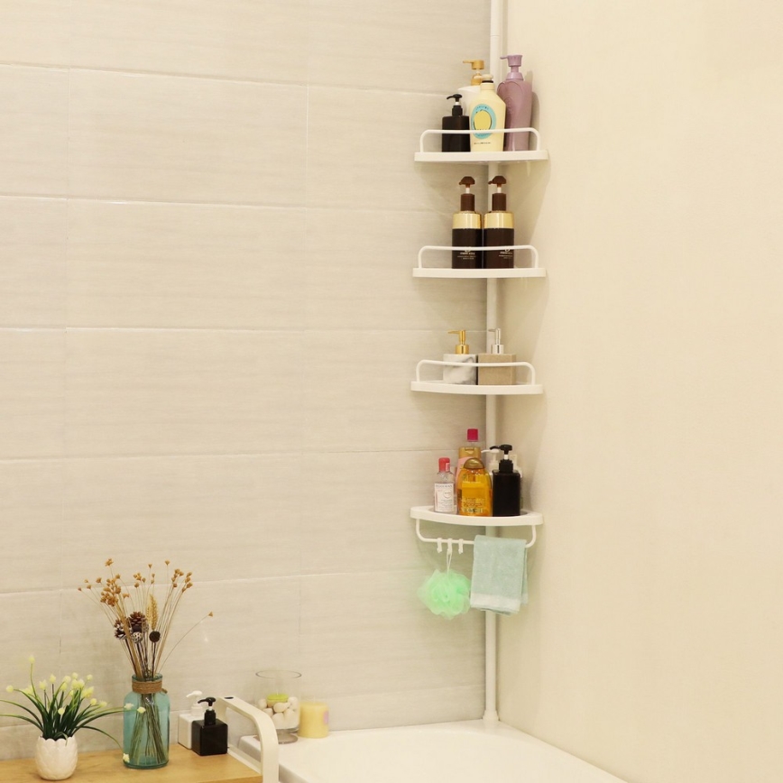 DEX White Corner Bathroom Shelf
