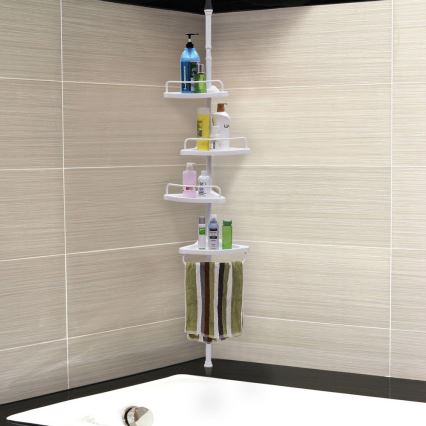 DEX White Corner Bathroom Shelf