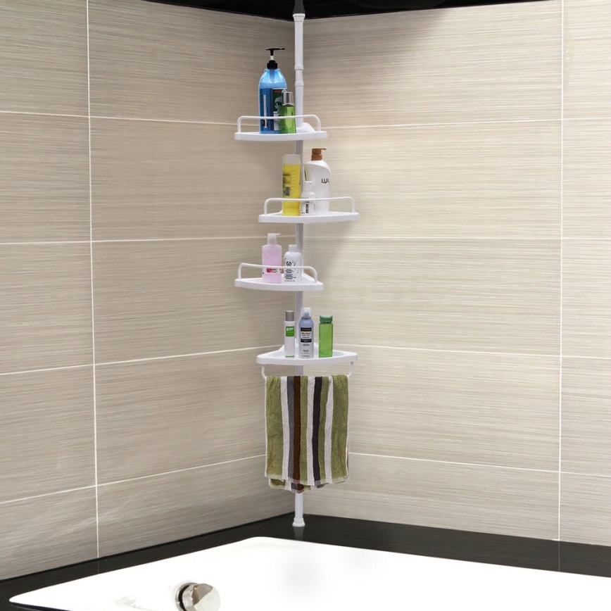 DEX White Corner Bathroom Shelf