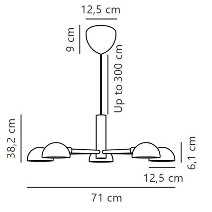 DFTP by Nordlux - Chandelier on a string NOMI 5xE14/8W/230V black