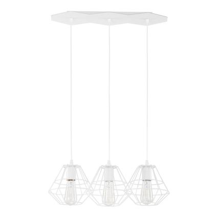 DIAMOND cable-suspended pendant light 3x E27/60W/230V white