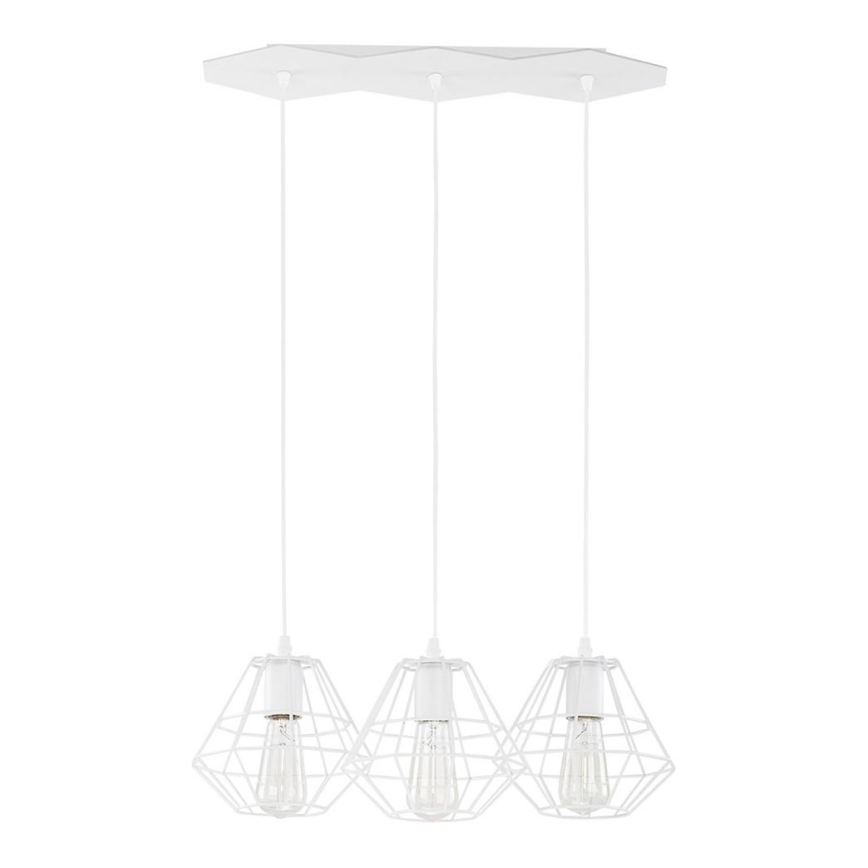 DIAMOND cable-suspended pendant light 3x E27/60W/230V white