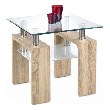 DIANA Coffee Table 55 x 60 cm, Sonoma Oak / Clear