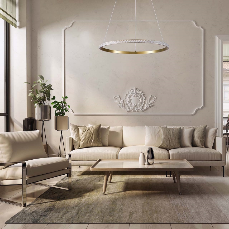 DIANA LED Cable Pendant Light 25W/230V 4000K Ø 50 cm, Gold