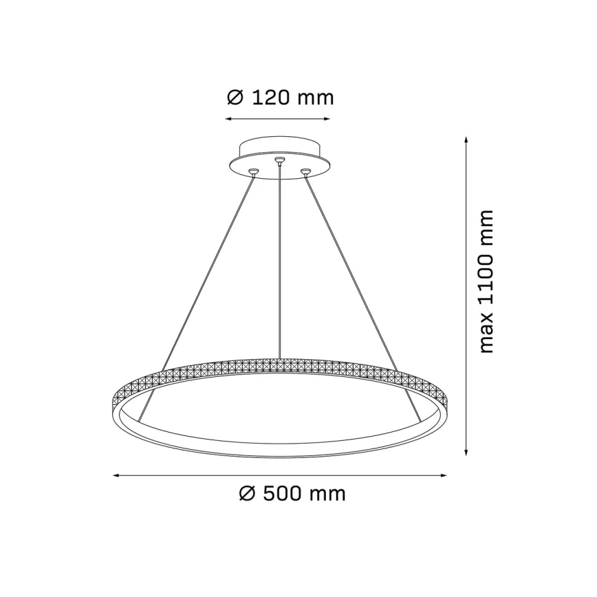 DIANA LED Cable Pendant Light 25W/230V 4000K Ø 50 cm, Gold