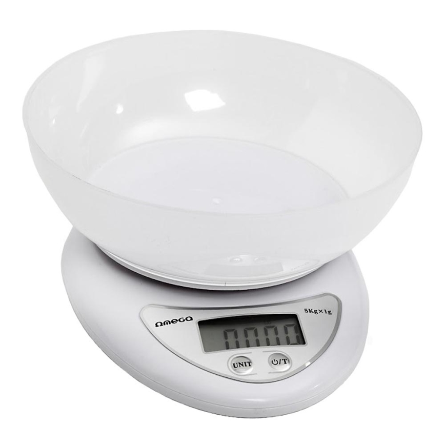 Digital kitchen scale with a bowl 1xCR2032 white