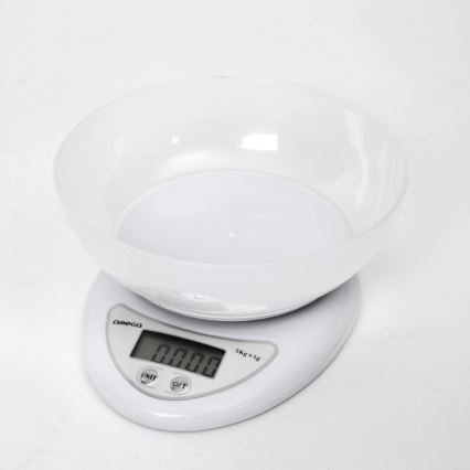 Digital kitchen scale with a bowl 1xCR2032 white