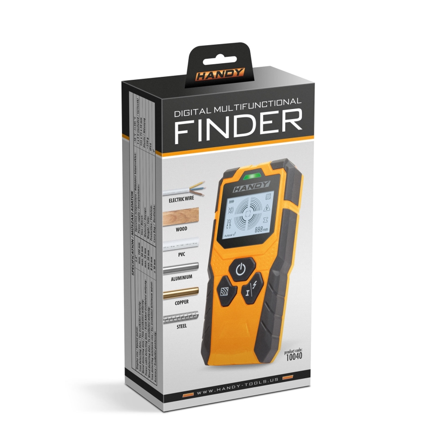 Digital Multifunction Detector 9V (1x6LR61), IP54, Orange