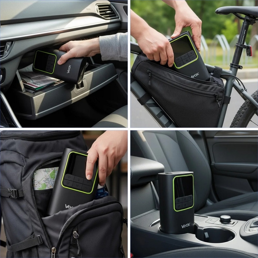 Digital Pocket Air Compressor 5V 4000 mAh, Black