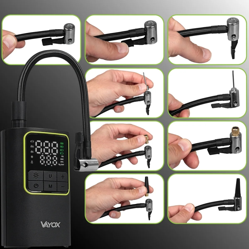 Digital Pocket Air Compressor 5V 4000 mAh, Black